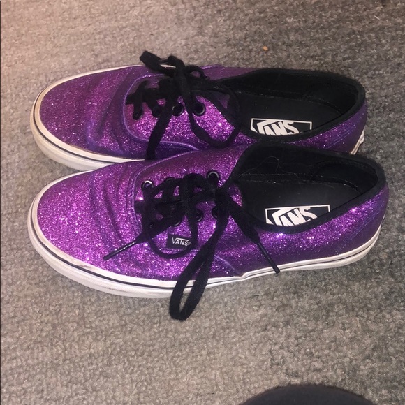 purple glitter vans